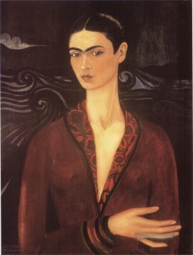 Selbstporträt in einem Samtkleid Feminismus Frida Kahlo Ölgemälde